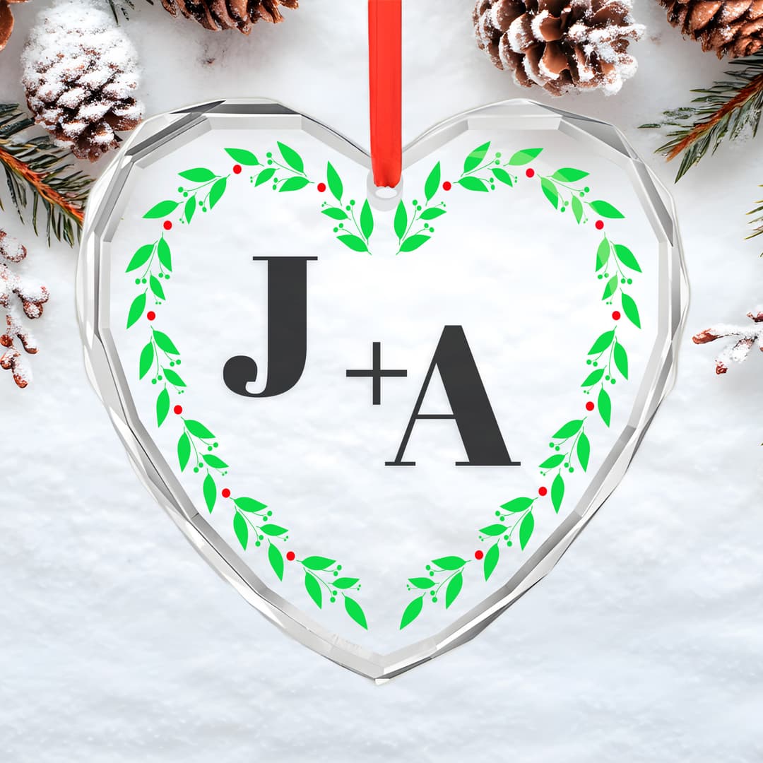 Glass Heart Ornament (Mirror Print)