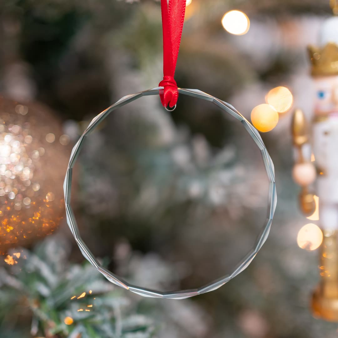Crystal Glass Prism Circle Ornament (Mirror Print)
