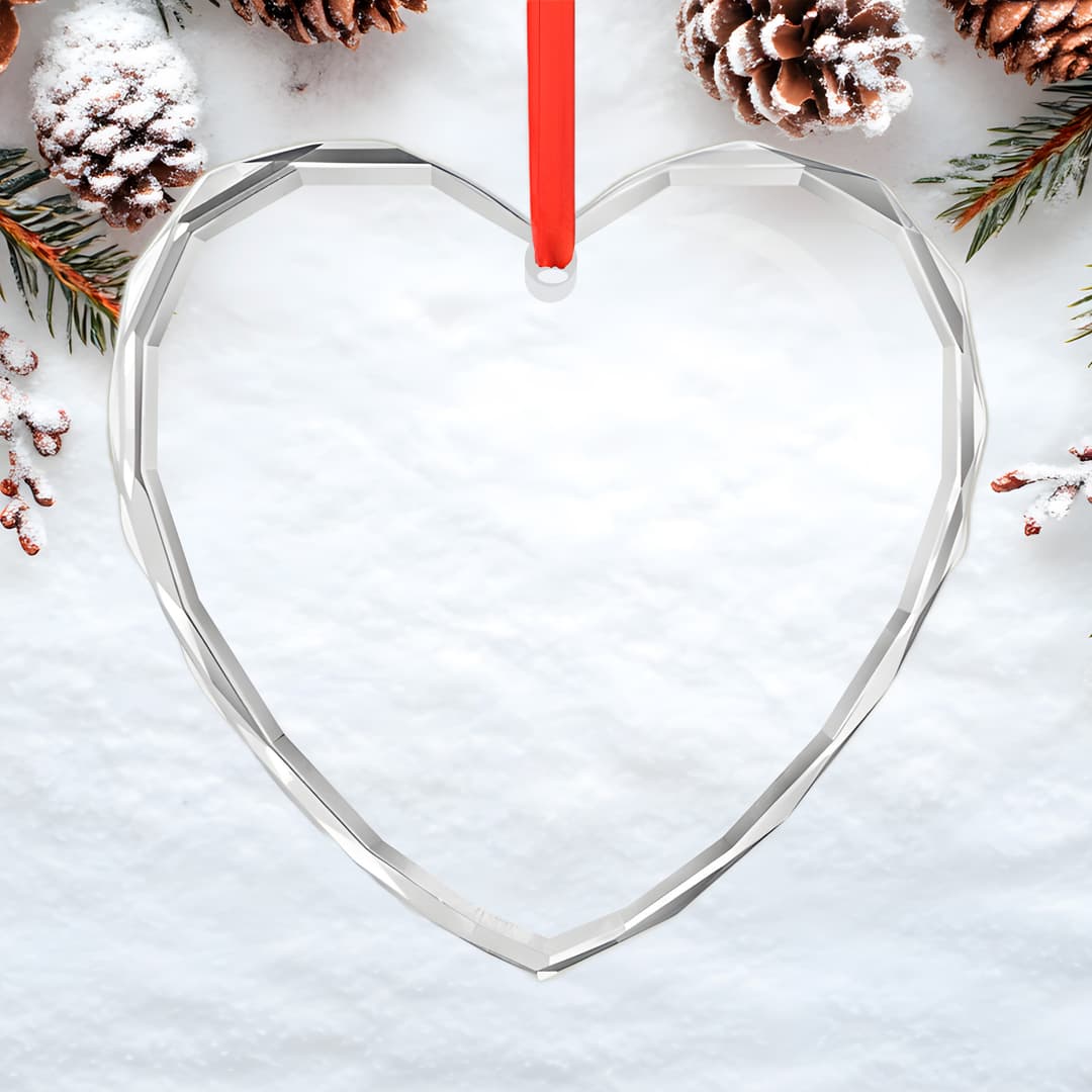 Glass Heart Ornament (Mirror Print)